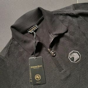 Stefano Ricci Polo Knitwear shirt size 52 L Black